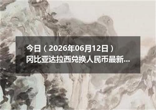 今日（2026年06月12日）冈比亚达拉西兑换人民币最新汇率行情