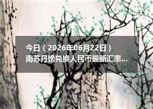 今日（2026年06月22日）南苏丹镑兑换人民币最新汇率行情