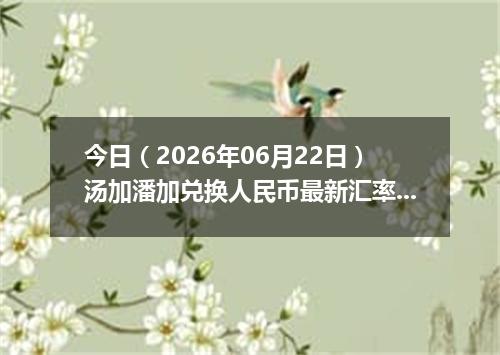 今日（2026年06月22日）汤加潘加兑换人民币最新汇率行情