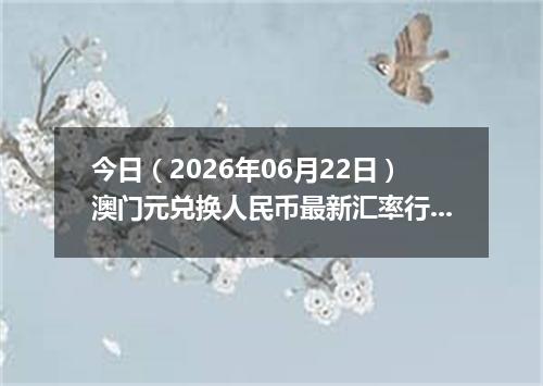 今日（2026年06月22日）澳门元兑换人民币最新汇率行情