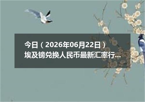 今日（2026年06月22日）埃及镑兑换人民币最新汇率行情