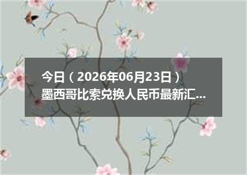 今日（2026年06月23日）墨西哥比索兑换人民币最新汇率行情