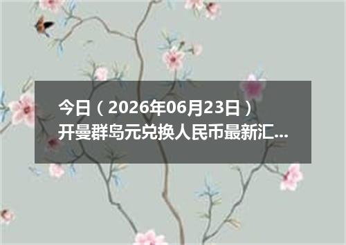 今日（2026年06月23日）开曼群岛元兑换人民币最新汇率行情