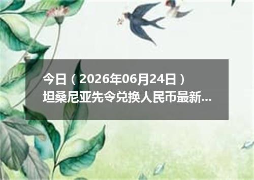 今日（2026年06月24日）坦桑尼亚先令兑换人民币最新汇率行情