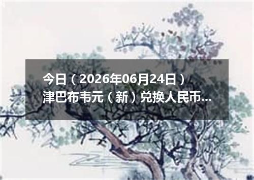 今日（2026年06月24日）津巴布韦元（新）兑换人民币最新汇率行情