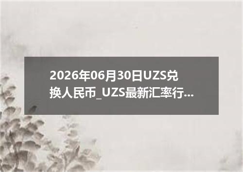 2026年06月30日UZS兑换人民币_UZS最新汇率行情