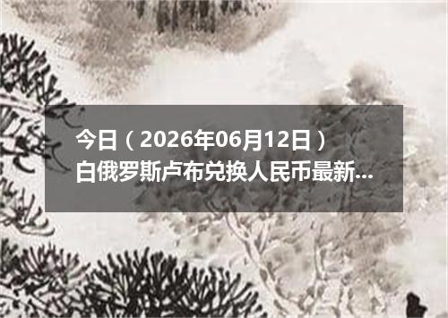 今日（2026年06月12日）白俄罗斯卢布兑换人民币最新汇率行情