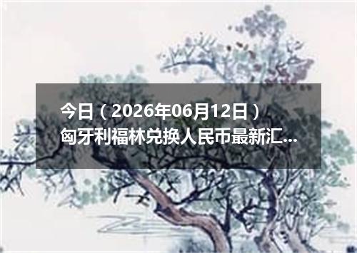 今日（2026年06月12日）匈牙利福林兑换人民币最新汇率行情