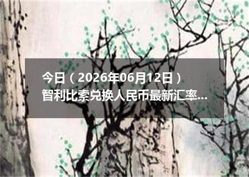 今日（2026年06月12日）智利比索兑换人民币最新汇率行情